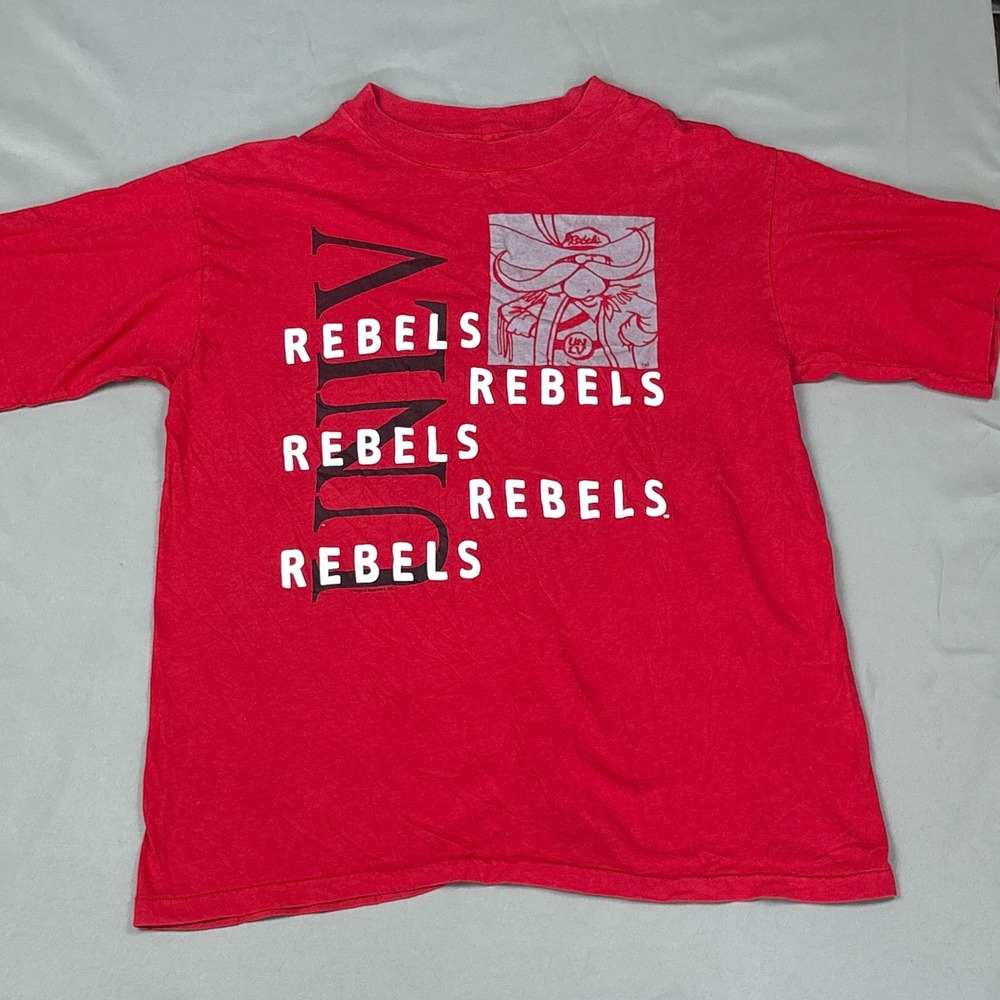 Vintage UNLV Rebels T-Shirt Large Hey Reb Single Stitch‎